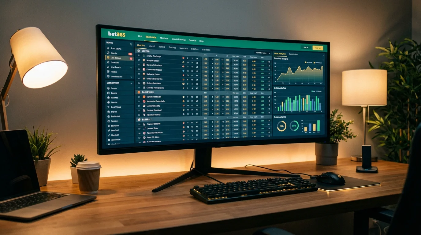 Ecrã de computador a mostrar tabela de odds de apostas desportivas